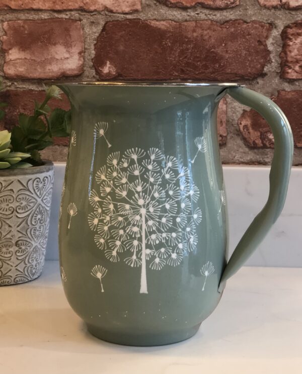 *sage green jug with dandelion from kashmir